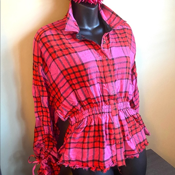 Free People Tops - Free People Plaid Shirt